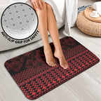 Red Taniko Kowhaiwhai Tukutuku Motif Bathroom Set - Aussie Hoodie