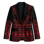 Red Taniko Kowhaiwhai Tukutuku Motif Blazer - Aussie Hoodie