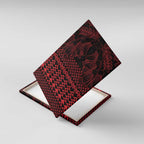 Red Taniko Kowhaiwhai Tukutuku Motif Canvas Wall Art