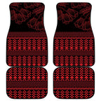 Red Taniko Kowhaiwhai Tukutuku Motif Car Mats