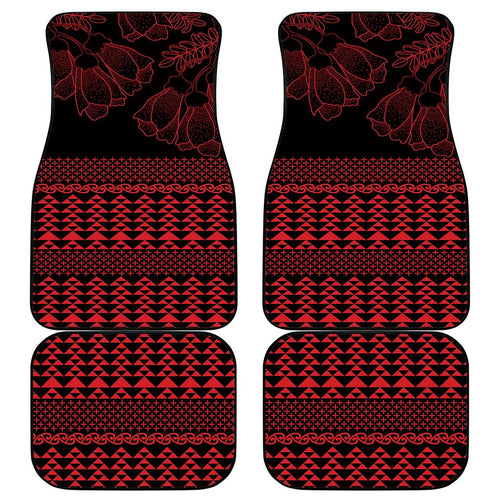 Red Taniko Kowhaiwhai Tukutuku Motif Car Mats