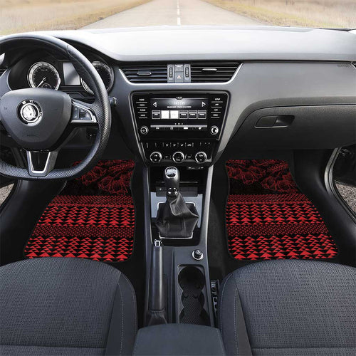 Red Taniko Kowhaiwhai Tukutuku Motif Car Mats