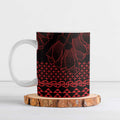 Red Taniko Kowhaiwhai Tukutuku Motif Ceramic Mug - Aussie Hoodie