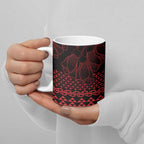 Red Taniko Kowhaiwhai Tukutuku Motif Ceramic Mug - Aussie Hoodie