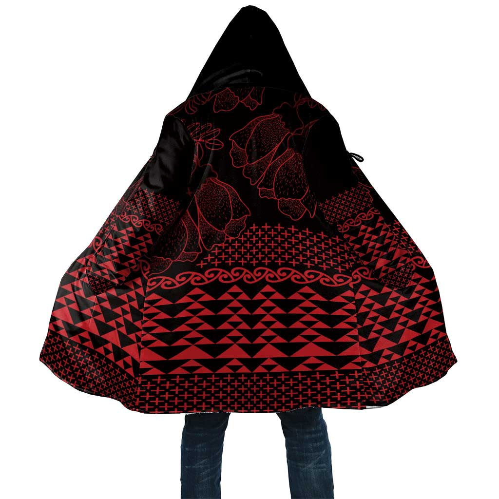 Red Taniko Kowhaiwhai Tukutuku Motif Cloak - Aussie Hoodie