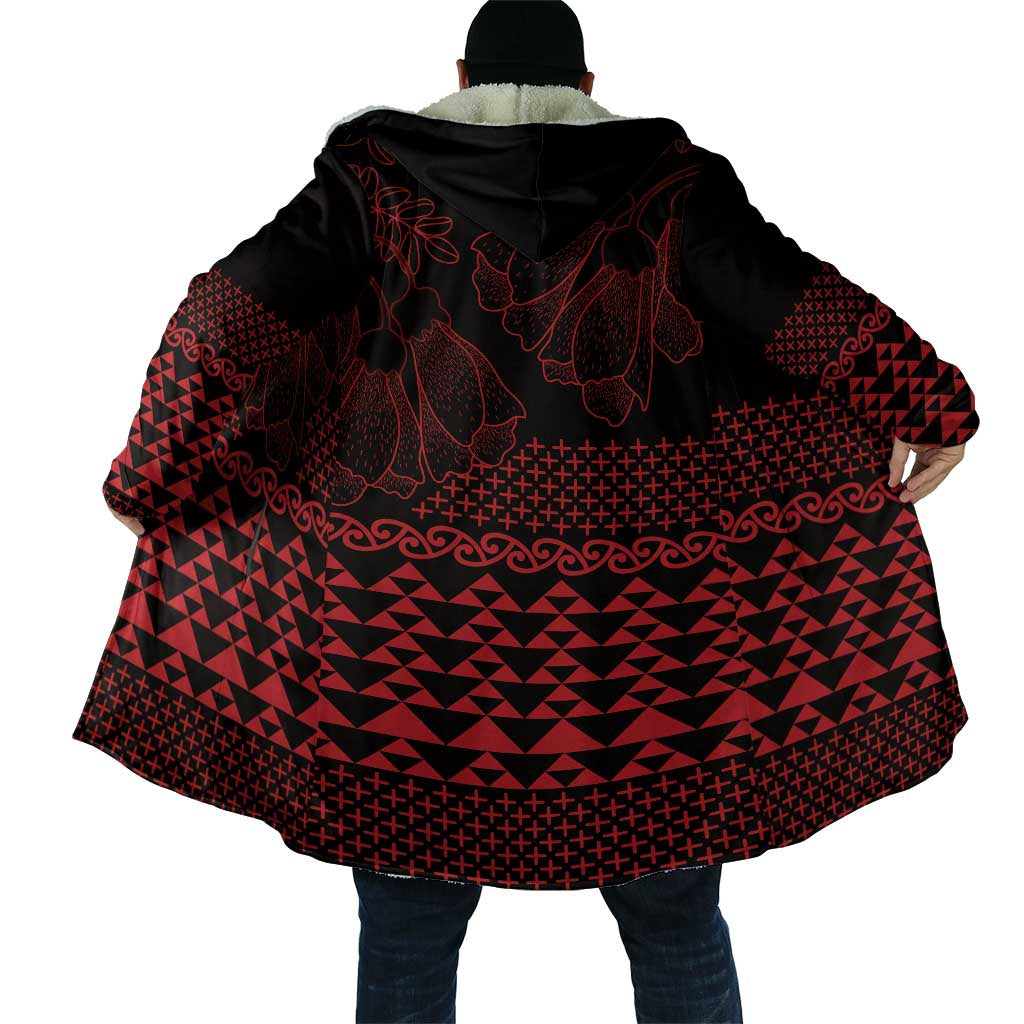 Red Taniko Kowhaiwhai Tukutuku Motif Cloak - Aussie Hoodie