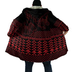 Red Taniko Kowhaiwhai Tukutuku Motif Cloak - Aussie Hoodie