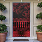 Red Taniko Kowhaiwhai Tukutuku Motif Door Cover - Aussie Hoodie