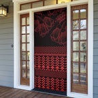 Red Taniko Kowhaiwhai Tukutuku Motif Door Cover - Aussie Hoodie