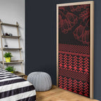 Red Taniko Kowhaiwhai Tukutuku Motif Door Cover - Aussie Hoodie