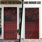 Red Taniko Kowhaiwhai Tukutuku Motif Door Cover - Aussie Hoodie