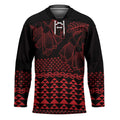 Red Taniko Kowhaiwhai Tukutuku Motif Hockey Jersey - Aussie Hoodie