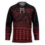 Red Taniko Kowhaiwhai Tukutuku Motif Hockey Jersey - Aussie Hoodie