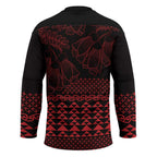 Red Taniko Kowhaiwhai Tukutuku Motif Hockey Jersey - Aussie Hoodie