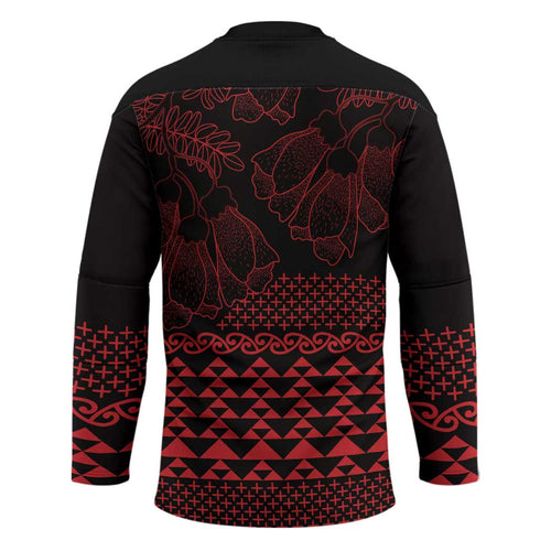 Red Taniko Kowhaiwhai Tukutuku Motif Hockey Jersey - Aussie Hoodie