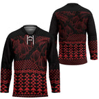 Red Taniko Kowhaiwhai Tukutuku Motif Hockey Jersey - Aussie Hoodie