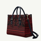 Red Taniko Kowhaiwhai Tukutuku Motif Leather Bag - Aussie Hoodie