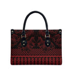 Red Taniko Kowhaiwhai Tukutuku Motif Leather Bag - Aussie Hoodie