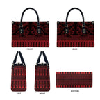 Red Taniko Kowhaiwhai Tukutuku Motif Leather Bag - Aussie Hoodie