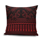 Red Taniko Kowhaiwhai Tukutuku Motif Pillow Cover - Aussie Hoodie