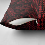 Red Taniko Kowhaiwhai Tukutuku Motif Pillow Cover - Aussie Hoodie
