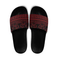 Red Taniko Kowhaiwhai Tukutuku Motif Slide Sandals - Aussie Hoodie