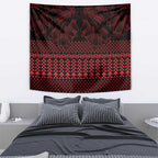 Red Taniko Kowhaiwhai Tukutuku Motif Tapestry