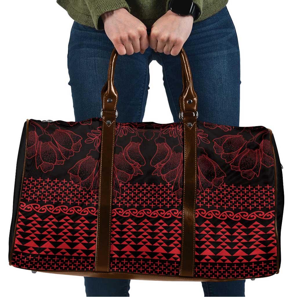 Red Taniko Kowhaiwhai Tukutuku Motif Travel Bag - Aussie Hoodie