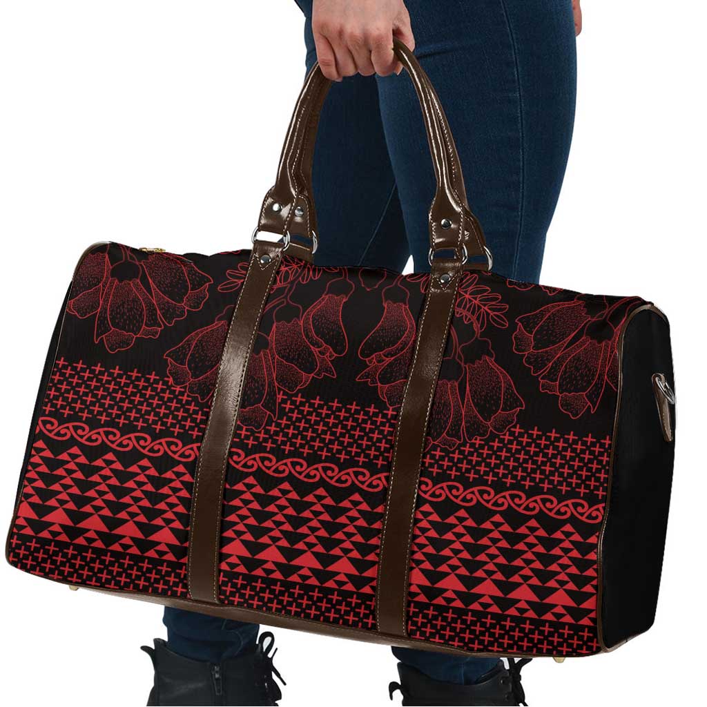 Red Taniko Kowhaiwhai Tukutuku Motif Travel Bag - Aussie Hoodie