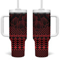 Red Taniko Kowhaiwhai Tukutuku Motif Tumbler With Handle