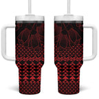 Red Taniko Kowhaiwhai Tukutuku Motif Tumbler With Handle