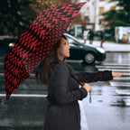 Red Taniko Kowhaiwhai Tukutuku Motif Umbrella - Aussie Hoodie