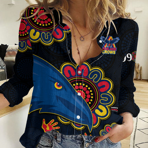 AFL Adelaide Football The Crows 1990 Aboriginal Women Casual Shirt LT9