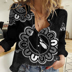 (Custom Personalised) AFL Collingwood Magpies 1892 Aboriginal Women Casual Shirt LT9