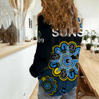 AFL Gold Coast Suns 2009 Aboriginal Blue Style Women Casual Shirt LT9