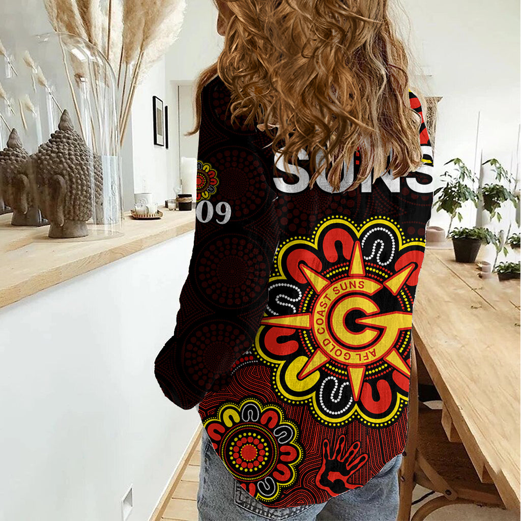 AFL Gold Coast Suns 2009 Aboriginal Red Style Women Casual Shirt LT9
