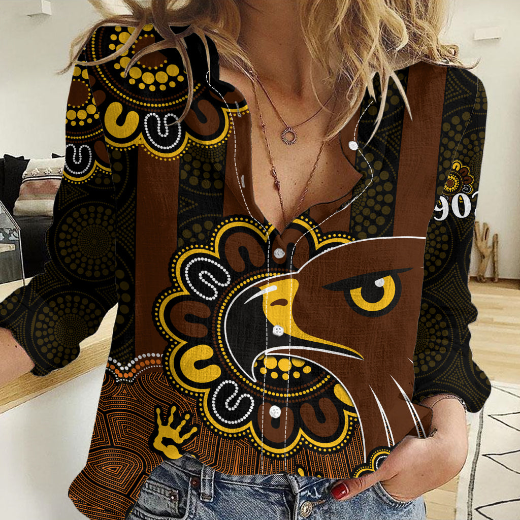 AFL Hawthorn Hawks 1902 Aboriginal Women Casual Shirt LT9