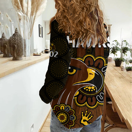 AFL Hawthorn Hawks 1902 Aboriginal Women Casual Shirt LT9
