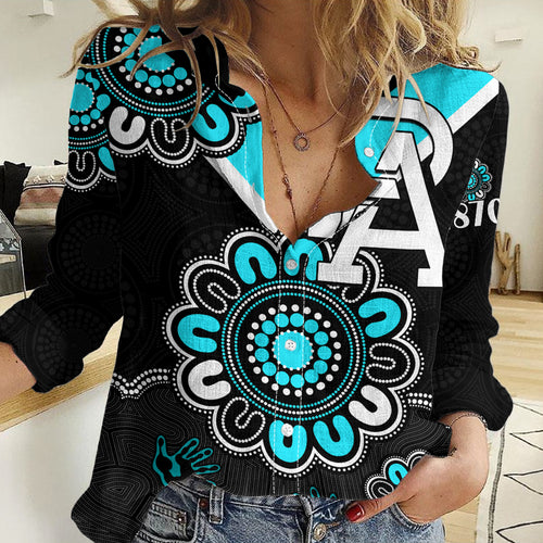 AFL Port Adelaide Power 1870 Aboriginal Women Casual Shirt LT9