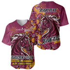 Personalised Broncos NAIDOC Week 2024 Baseball Jersey Aboriginal Fire Burning Sparks