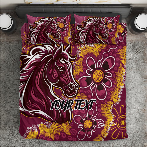 Personalised Broncos NAIDOC Week 2024 Bedding Set Aboriginal Fire Burning Sparks