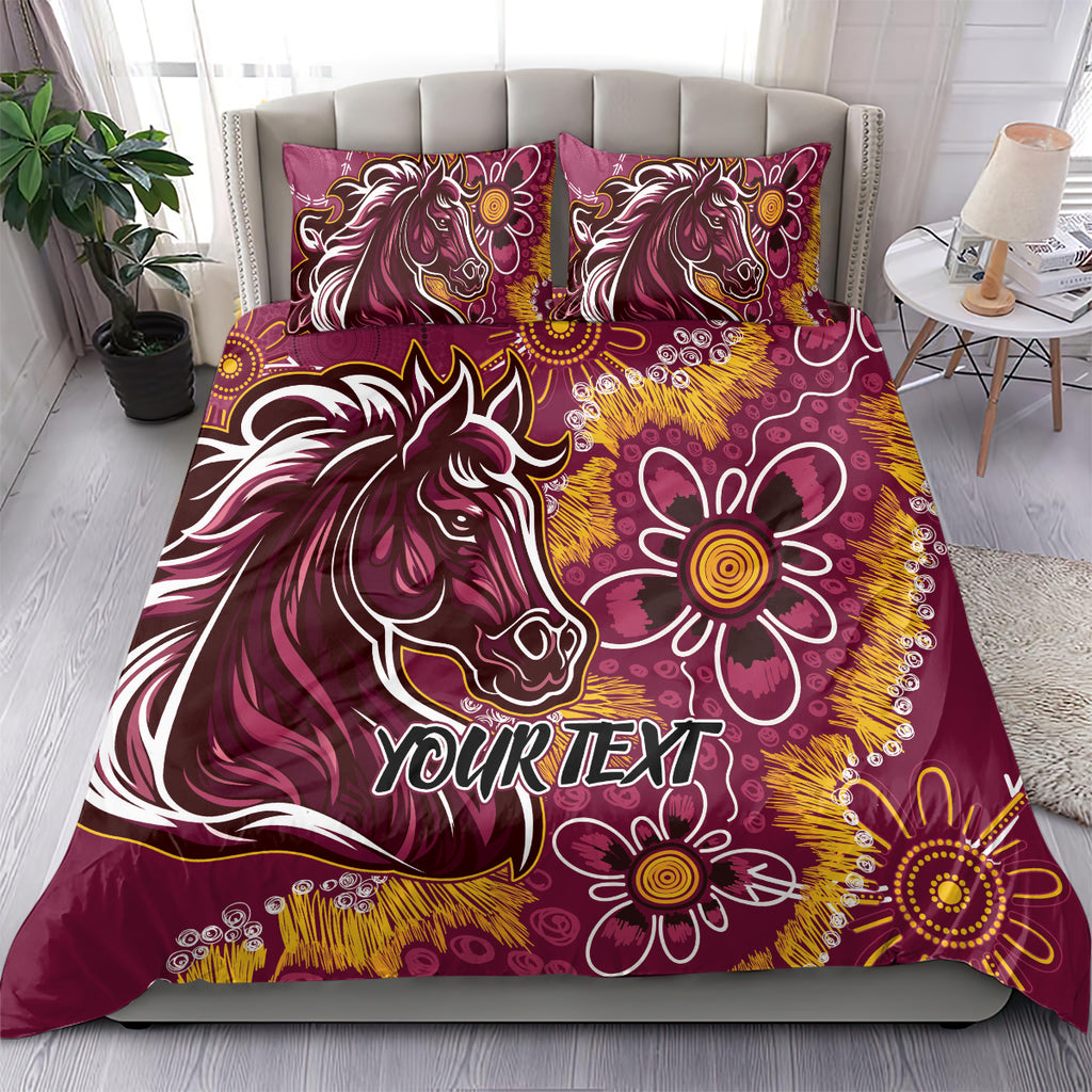 Personalised Broncos NAIDOC Week 2024 Bedding Set Aboriginal Fire Burning Sparks