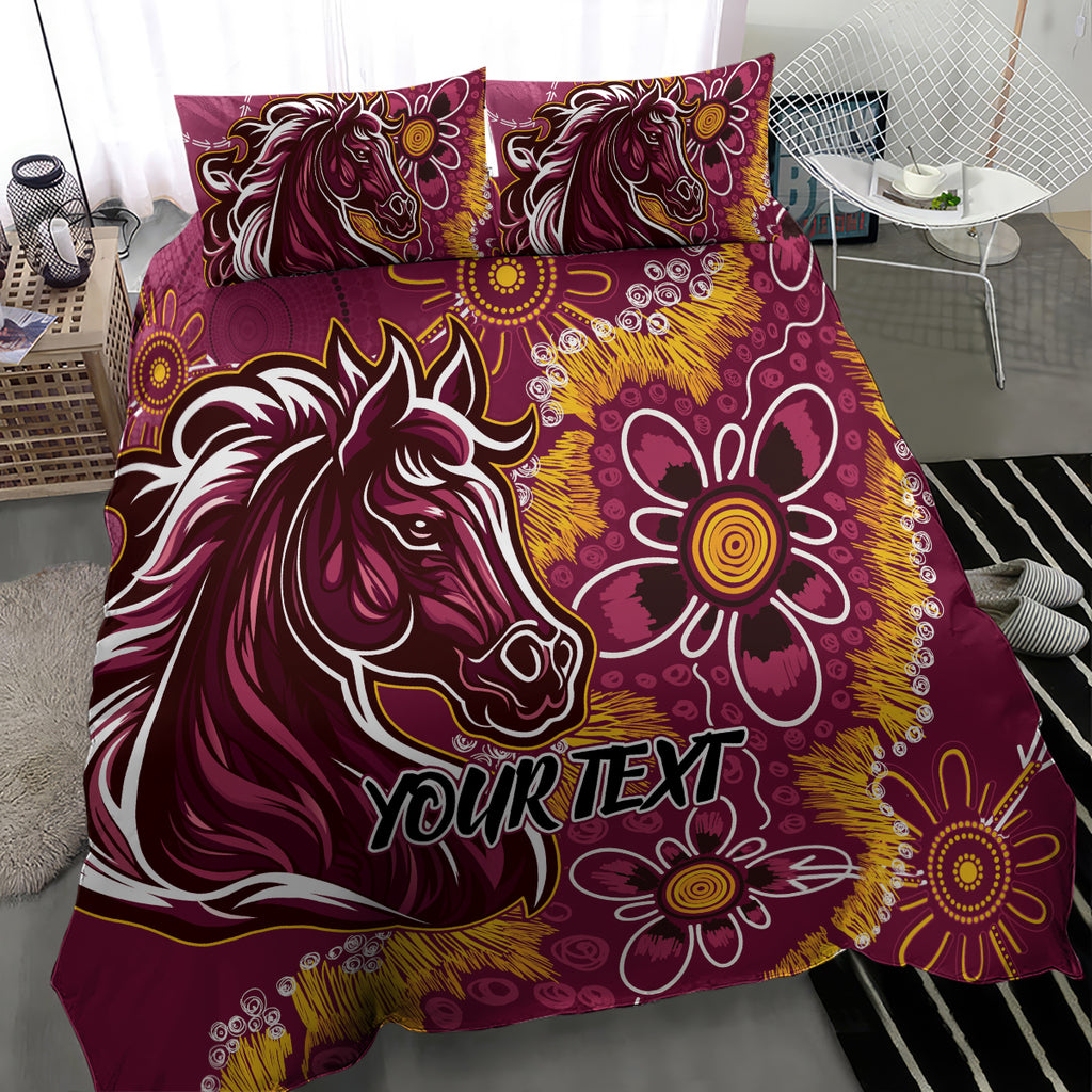 Personalised Broncos NAIDOC Week 2024 Bedding Set Aboriginal Fire Burning Sparks