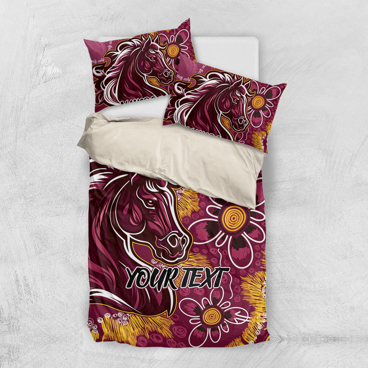 Personalised Broncos NAIDOC Week 2024 Bedding Set Aboriginal Fire Burning Sparks