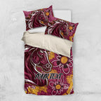 Personalised Broncos NAIDOC Week 2024 Bedding Set Aboriginal Fire Burning Sparks