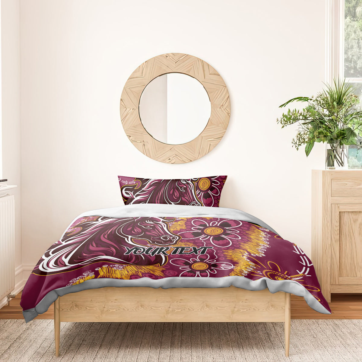 Personalised Broncos NAIDOC Week 2024 Bedding Set Aboriginal Fire Burning Sparks