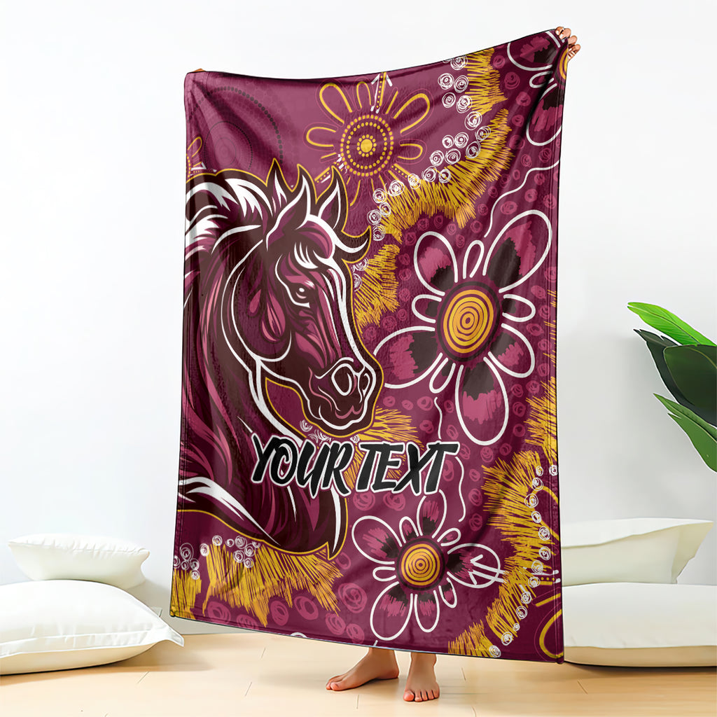 Personalised Broncos NAIDOC Week 2024 Blanket Aboriginal Fire Burning Sparks