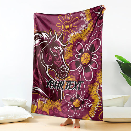 Personalised Broncos NAIDOC Week 2024 Blanket Aboriginal Fire Burning Sparks
