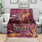 Personalised Broncos NAIDOC Week 2024 Blanket Aboriginal Fire Burning Sparks