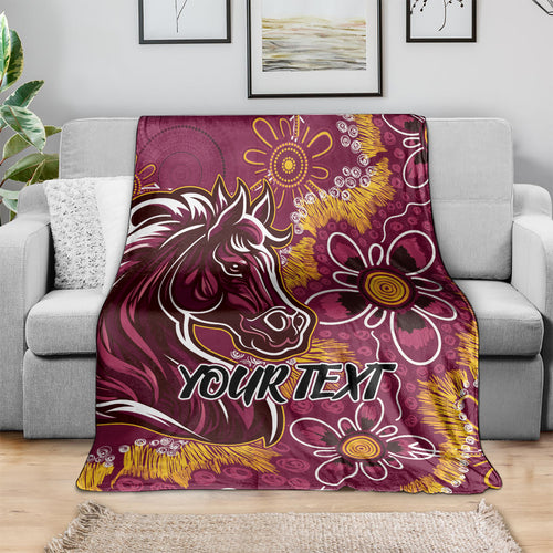 Personalised Broncos NAIDOC Week 2024 Blanket Aboriginal Fire Burning Sparks